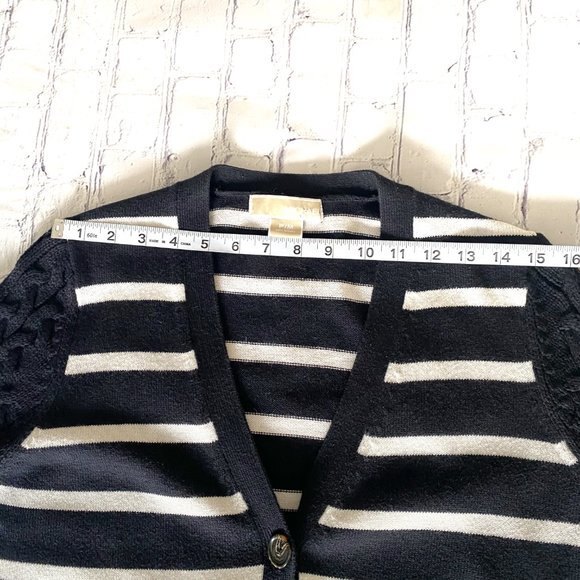 MICHAEL Michael Kors Striped Button front Angora Blend Cardigan MP - Picture 12 of 13